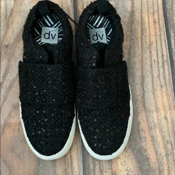 DV dolce vita black tweed sequin slip on 7 - Picture 2 of 5